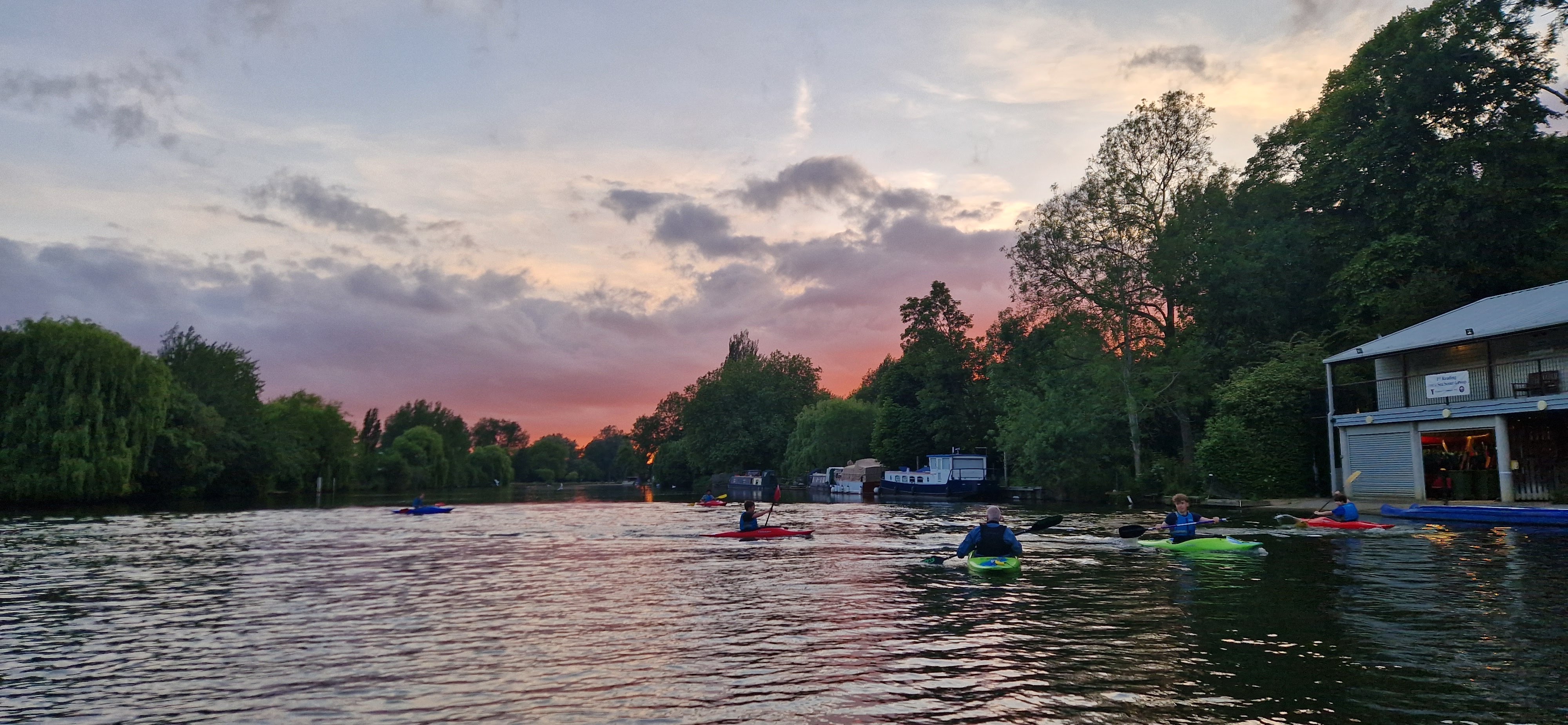 Kayaking on the Thames at sunset